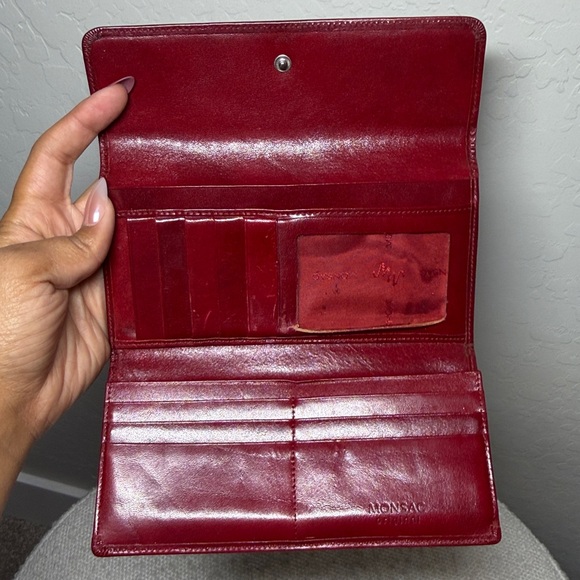 Burgundy Red Monsac Continental Long Wallet - Picture 3 of 6